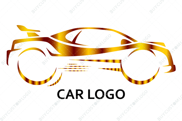 golden two seater car luxurious logo