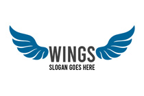 abstract thick feathery wings logo