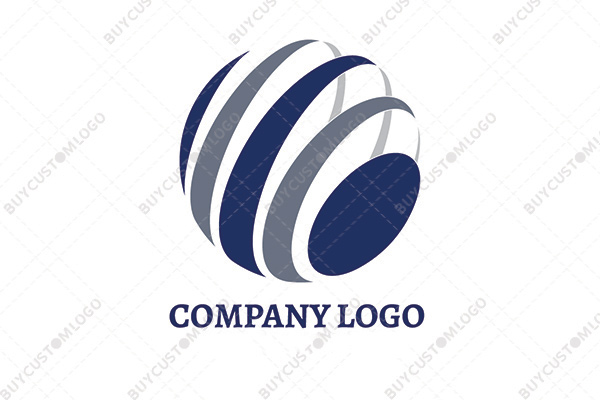 blue and grey abstract globe logo