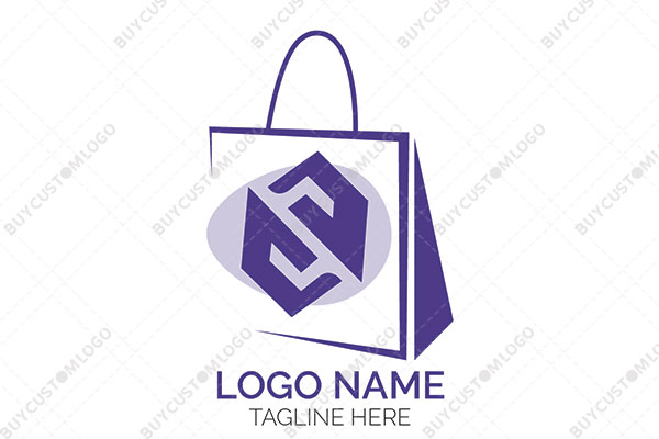 abstract hands letter s in a shopping bag logo