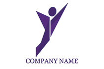 abstract person leaping forward and high logo