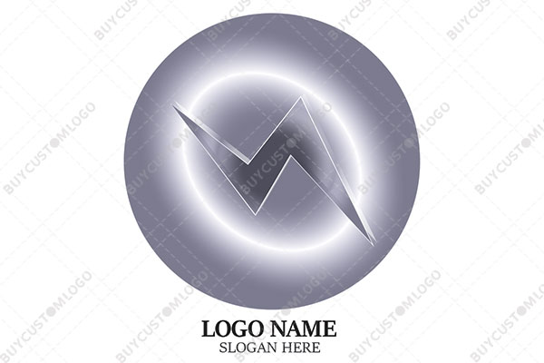 metallic grey bolt logo