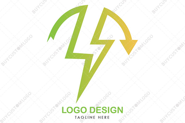 green and yellow arrow line bolt logo