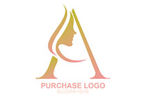 letter a with beauty face logo