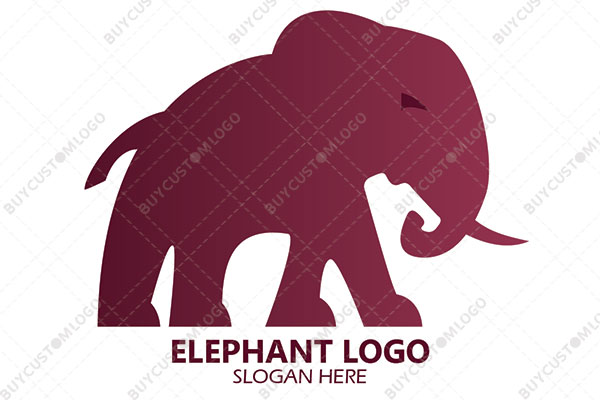 aggressive attacking elephant logo