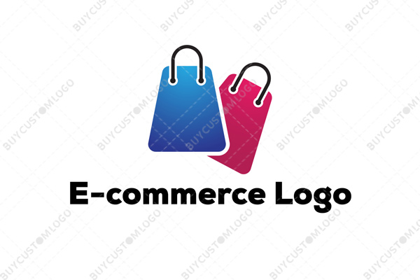 pink and blue shopping bags logo
