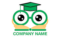 bookworm nerd logo
