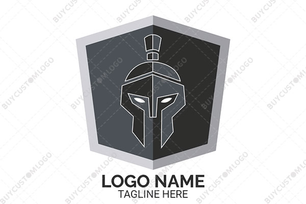 spartan helmet in a shield logo