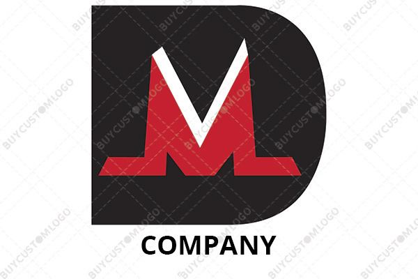 d and m typographic logo