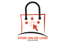 stars and cursor shopping bag logo