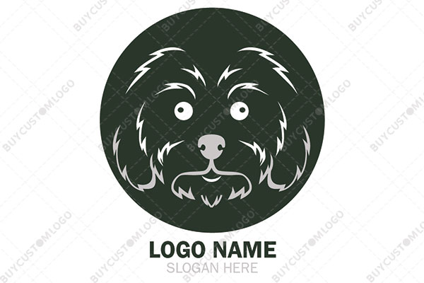 surprised bearded collie dog logo