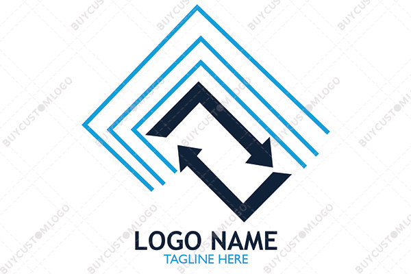 abstract linework and growth arrows rectangle