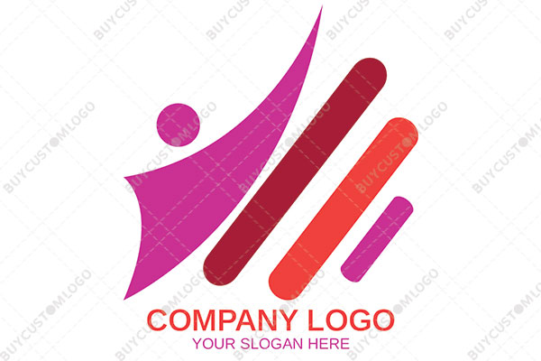 abstract person with signals logo
