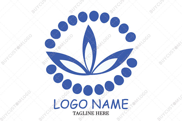 trident abstract leaves circles logo