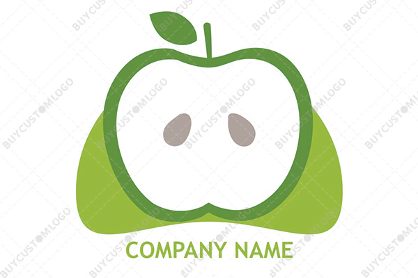 robot apple mascot green logo