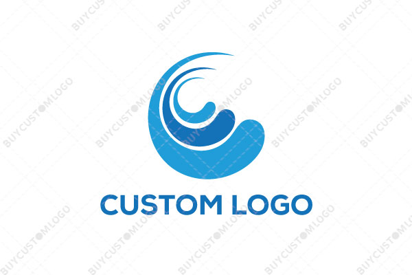 the blue revolving waves logo