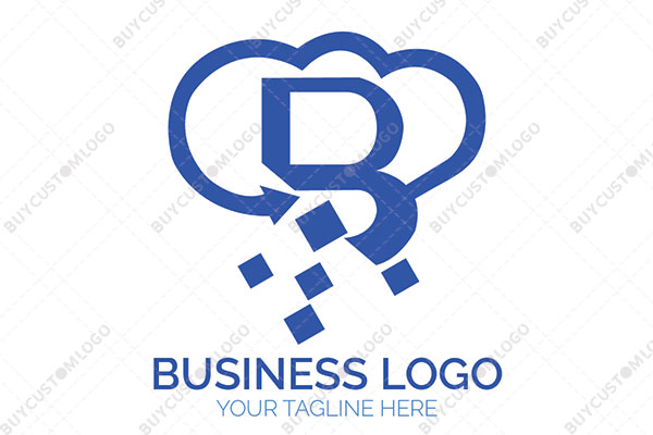 letter b cloud and abstract art gallery logo