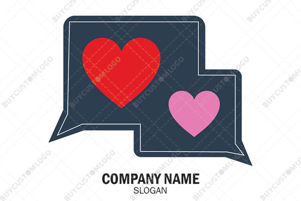 messaging icons and hearts logo