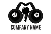 black and white podcast logo