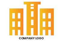 abstract tower and buildings logo