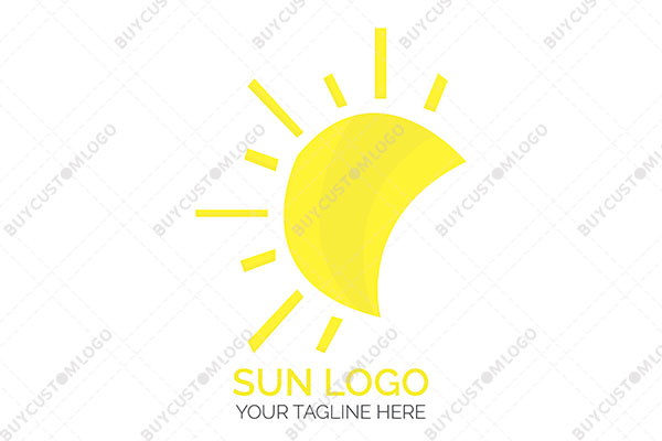 hand drawn yellow sun logo
