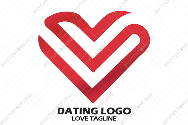 monoline heart ribbon logo