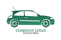 abstract green SUV eco logo
