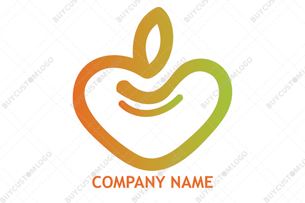 linework heart apple logo