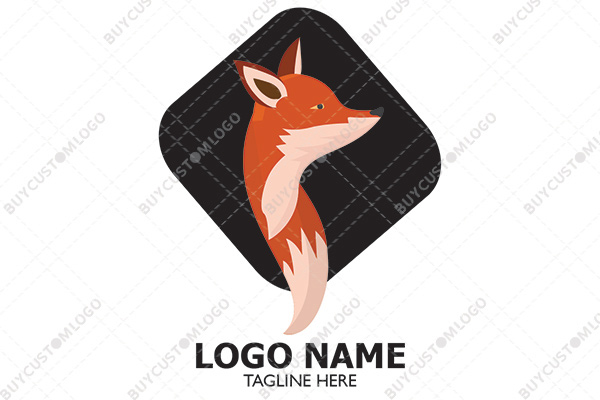 determined fox dark background logo