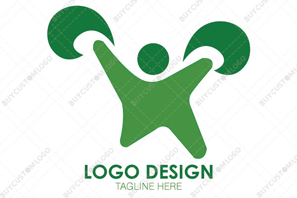 abstract child with leaves tree logo