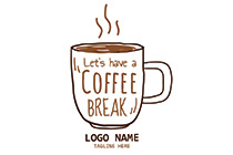 lets have a coffee break coffee cup logo