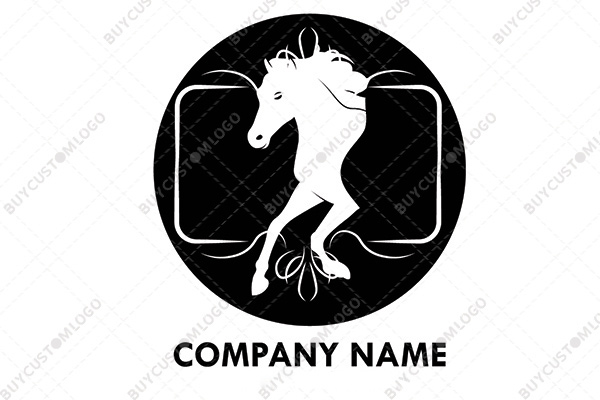 running horse abstract screen logo