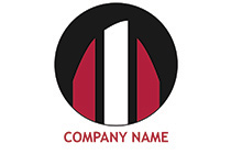 black and red modern monument logo