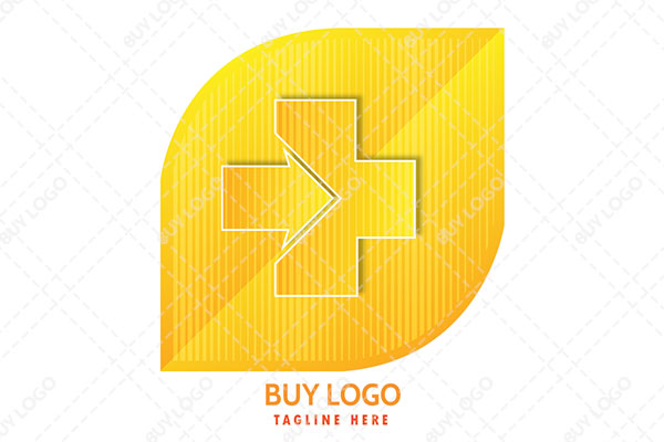 Medical Cross within Golden Leaves Logo