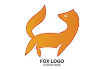 playful cartoon baby fox logo