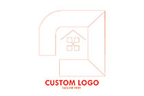 hut in an abstract frame sketch style logo