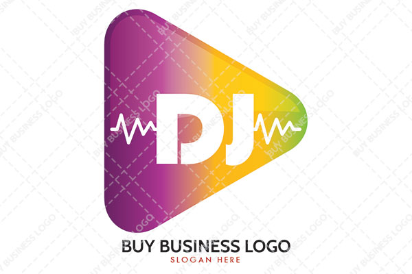 Triangle Abstract within it the Abbreviation DJ Logo