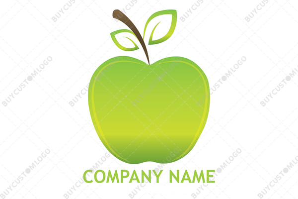 gradient metallic green apple logo