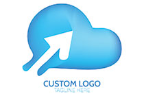 cloud with an arrow minimalistic logo