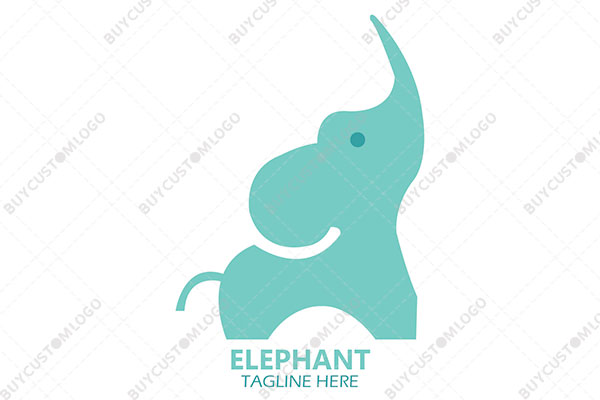 playful cyan baby elephant logo