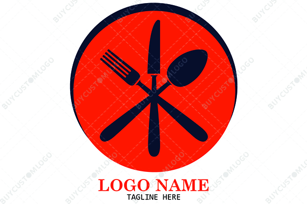 angry cutlery monster logo