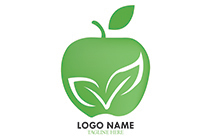 apple with stems and leaves logo