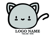 cat and mouse face cartoon logo