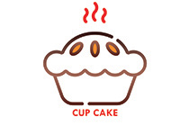 chocolate almond cupcake logo