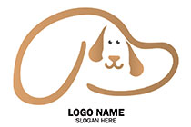 basset hound dog face logo
