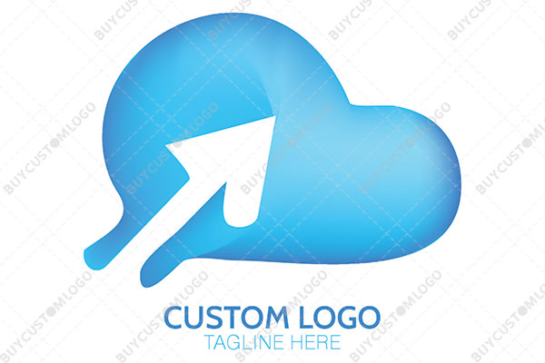 cloud with an arrow minimalistic logo