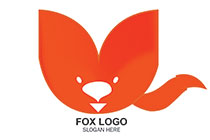 abstract flower happy fox logo