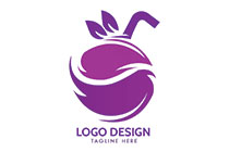 Abstract of a Coconut with a Straw Logo