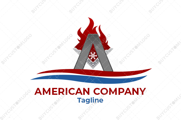 letter a cauldron patriotic logo