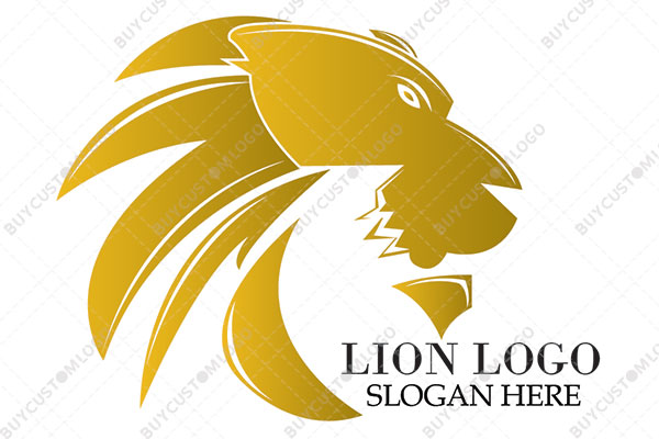 Aggressive Lion Face Logo  